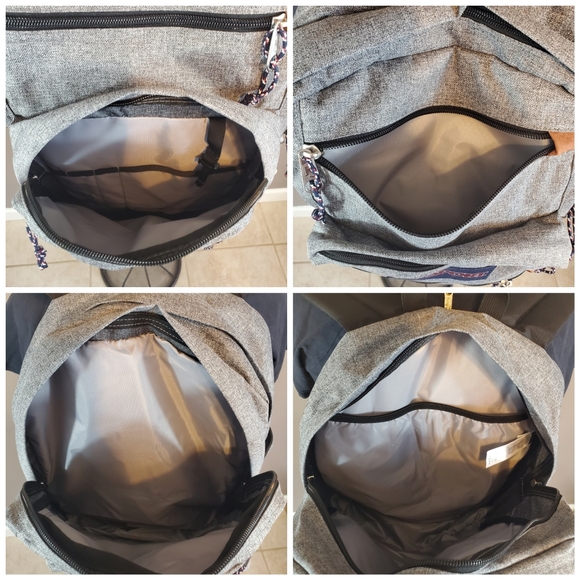 Jansport Cool Student Gray Letterman Backpack - Picture 6 of 8